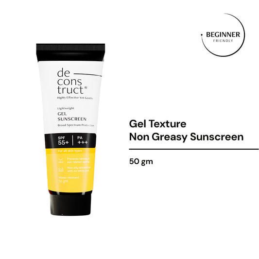 Gel Sunscreen for Oily Skin - SPF 55+ and PA+++ | Water Resistant Sunscreen (50 Gms)